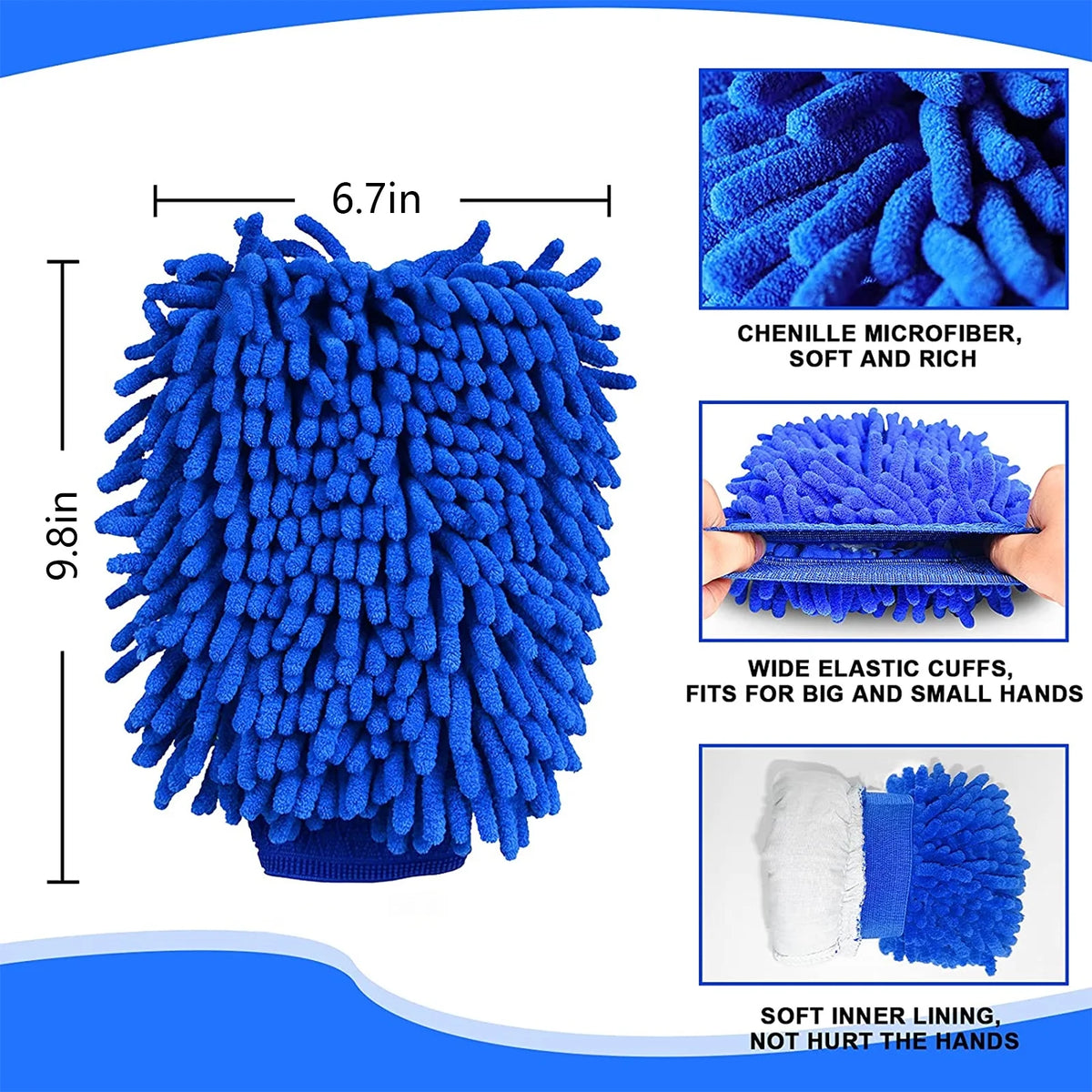 Car Wash Mitt 2 Pack, Microfiber Wash Mitt Car Cleaning Tools, Washing Gloves Car Wash Mit for Washing, Home Cleaning