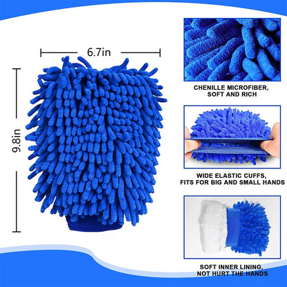 Car Wash Mitt 2 Pack, Microfiber Wash Mitt Car Cleaning Tools, Washing Gloves Car Wash Mit for Washing, Home Cleaning